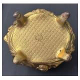 Vintage K & Co. Ornate Gilded Jewelry Casket Box with Floral Design