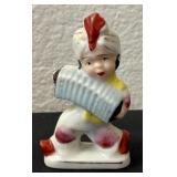 Pair of Vintage 3 Inch Ceramic Hand Painted Musician Figurines