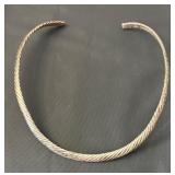 Set of 2 Alpaca Metal Collar Necklaces Including Embellished and Twisted Designs