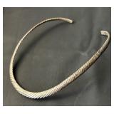 Set of 2 Alpaca Metal Collar Necklaces Including Embellished and Twisted Designs