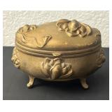 Vintage J.B. Art Nouveau Floral Jewelry Casket Box with Lid