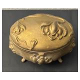 Vintage J.B. Art Nouveau Floral Jewelry Casket Box with Lid