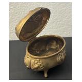 Vintage J.B. Art Nouveau Floral Jewelry Casket Box with Lid