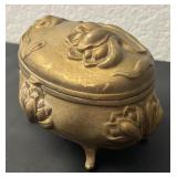 Vintage J.B. Art Nouveau Floral Jewelry Casket Box with Lid