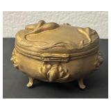 Vintage J.B. Art Nouveau Floral Jewelry Casket Box with Lid