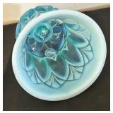 Vintage Fenton Blue Iridescent Blue Glass Bell