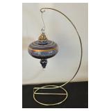 22 Karat Gold Accented Glass Ornament with Stand