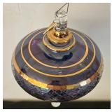 22 Karat Gold Accented Glass Ornament with Stand
