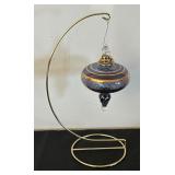 22 Karat Gold Accented Glass Ornament with Stand