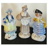 Set of 3 Vintage Porcelain Lady Figurines