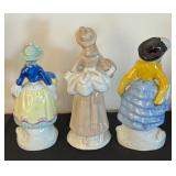 Set of 3 Vintage Porcelain Lady Figurines