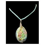 Abalone Pendant Necklace with Matching Earrings Set