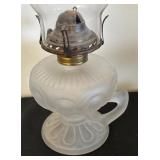 Pair of Vintage Glass Oil Lamps