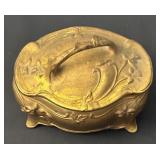 Antique JB Art Nouveau Jewelry Casket Box with Floral Design