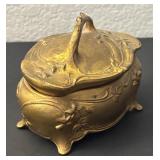 Antique JB Art Nouveau Jewelry Casket Box with Floral Design
