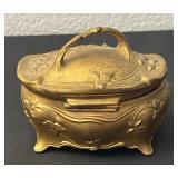 Antique JB Art Nouveau Jewelry Casket Box with Floral Design