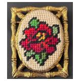 Lot of 3 Vintage Brooches Gold Tone and Floral Designs