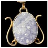 Pair of Sterling Silver Earrings with Blue Druzy and Moonstone Accents