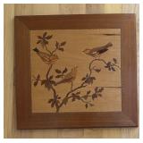 Collection of 3 Vintage Walter Kraft and Marquetry Pictures in Wood Decor