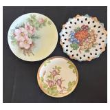 Set of 10 Vintage Handpainted Fruit and Floral Plates