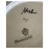 Set of 10 Vintage Handpainted Fruit and Floral Plates