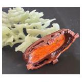 Vintage Jadeite Tree Sculpture with Wooden Stand