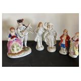 Set of 5 Vintage Porcelain Colonial Figurines