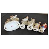 Set of 5 Vintage Porcelain Colonial Figurines