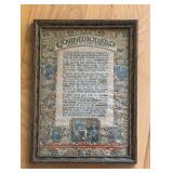 Collection of 6 Framed Vintage Inspirational and Sentimental Prints / Five Vintage Framed Mottos