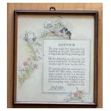 Collection of 6 Framed Vintage Inspirational and Sentimental Prints / Five Vintage Framed Mottos