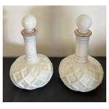 Set of 5 Vintage Victorian Glass Decanters / Dresser Bottles