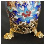 Decorative Cloisonne Egg with Ornate Stand