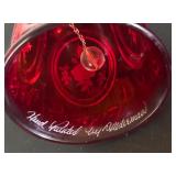 Vintage Fenton Ruby Red Hand Painted Glass Bell