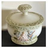 Vintage Trinket Dish by Gift Ideas with Embossed Romantic Scene