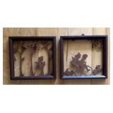 Set of 6 Vintage Framed Art including Silhouettes and Victorian Prints