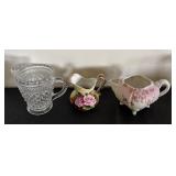 Collection of 7 Vintage Decorative Pitchers including Large Floral Ceramic Piece