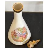 Vintage Porcelain Dresser Bottle with Gilt Top and Romantic Scene
