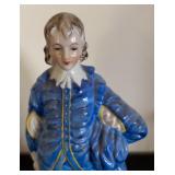 Pair of Vintage Japanese Porcelain Figurines in Blue Attire