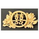 Collection of 3 Vintage Carved Bone and Shell Brooches