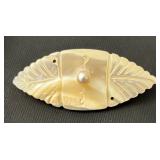 Collection of 3 Vintage Carved Bone and Shell Brooches