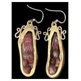 Abalone Pearl and Sterling Silver Dangle Earrings
