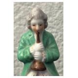 Vintage Porcelain Figurine of Man Playing Instrument Marked Japan