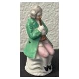 Vintage Porcelain Figurine of Man Playing Instrument Marked Japan