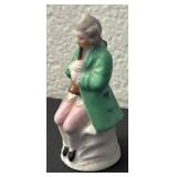 Vintage Porcelain Figurine of Man Playing Instrument Marked Japan