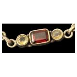 Sterling Silver Inch Bracelet with Multi-Colored Gemstones