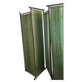 Vintage 5-Panel Folding Room Divider with Green Panels