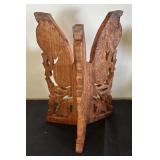 Set of 5 Vintage Hand-Carved Wooden Stands Assorted Sizes