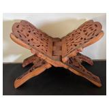 Set of 5 Vintage Hand-Carved Wooden Stands Assorted Sizes