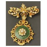 Collection of 8 Vintage Brooches and Scarf Clip Assorted Designs