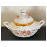 Pair of Vintage Bomboniere Gallo Lit Floral Dishes with Lids